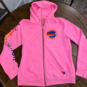 Aviator Nation Neon Pink Hoodie XXL NWOT